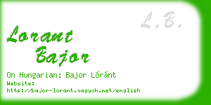 lorant bajor business card
